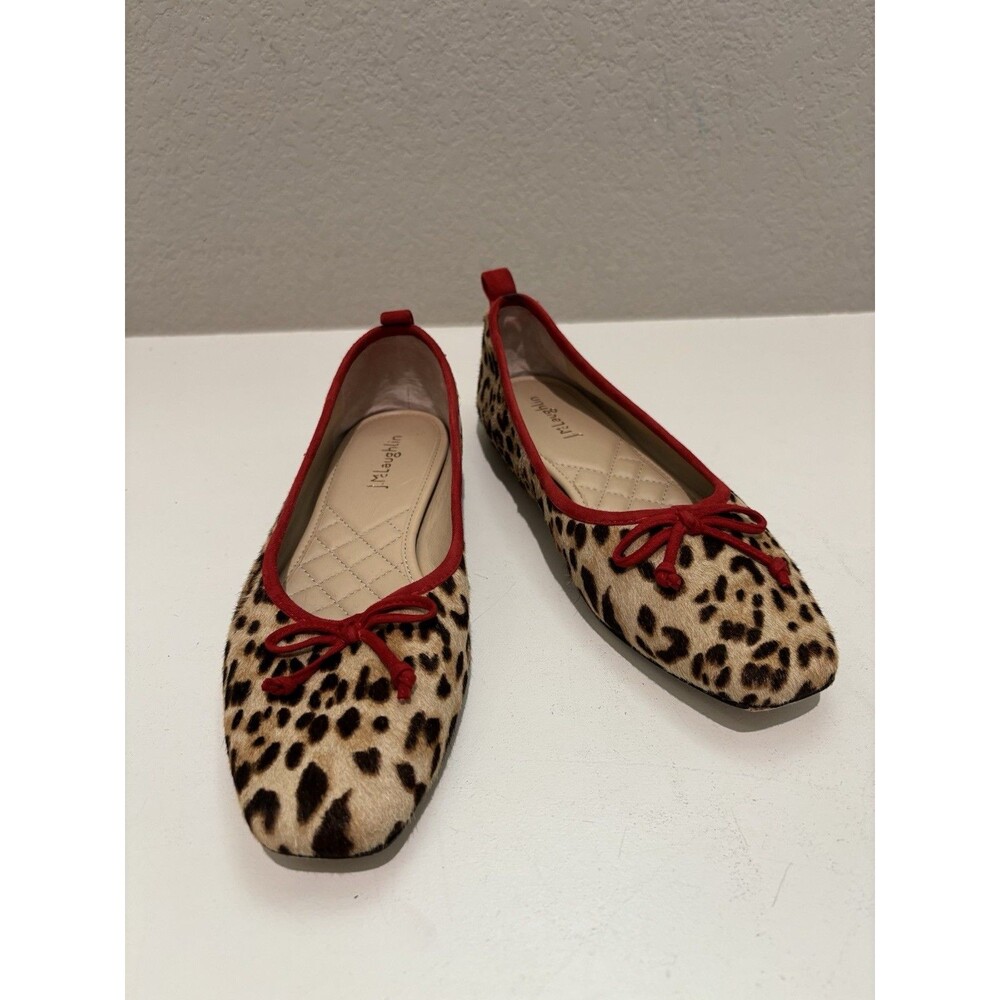 J. McLAUGHLIN Anastasia Animal Print Haircalf Ballet Flat Womens Size 7